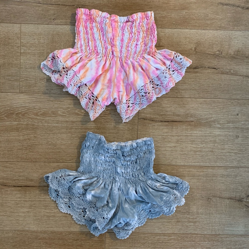 Tie Dye Stretchy Crochet Booty Shorts Bundle 🌈